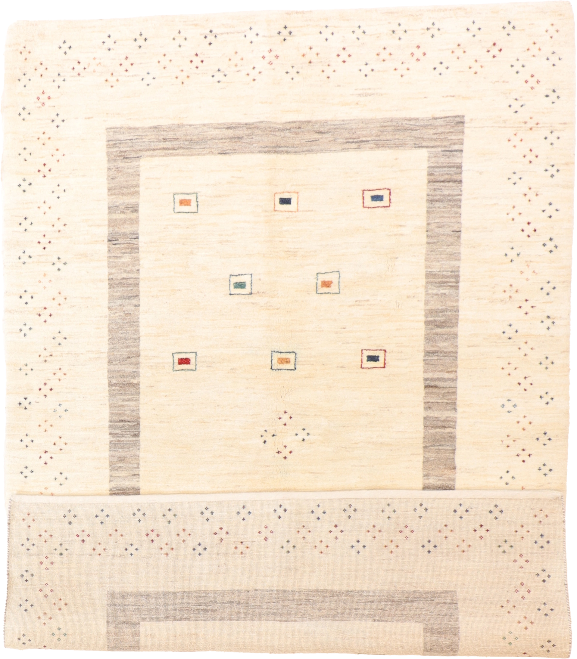 W 5.8 L 8.3 Gabbeh 100% Wool Hand-Woven All-Over Design - 66516