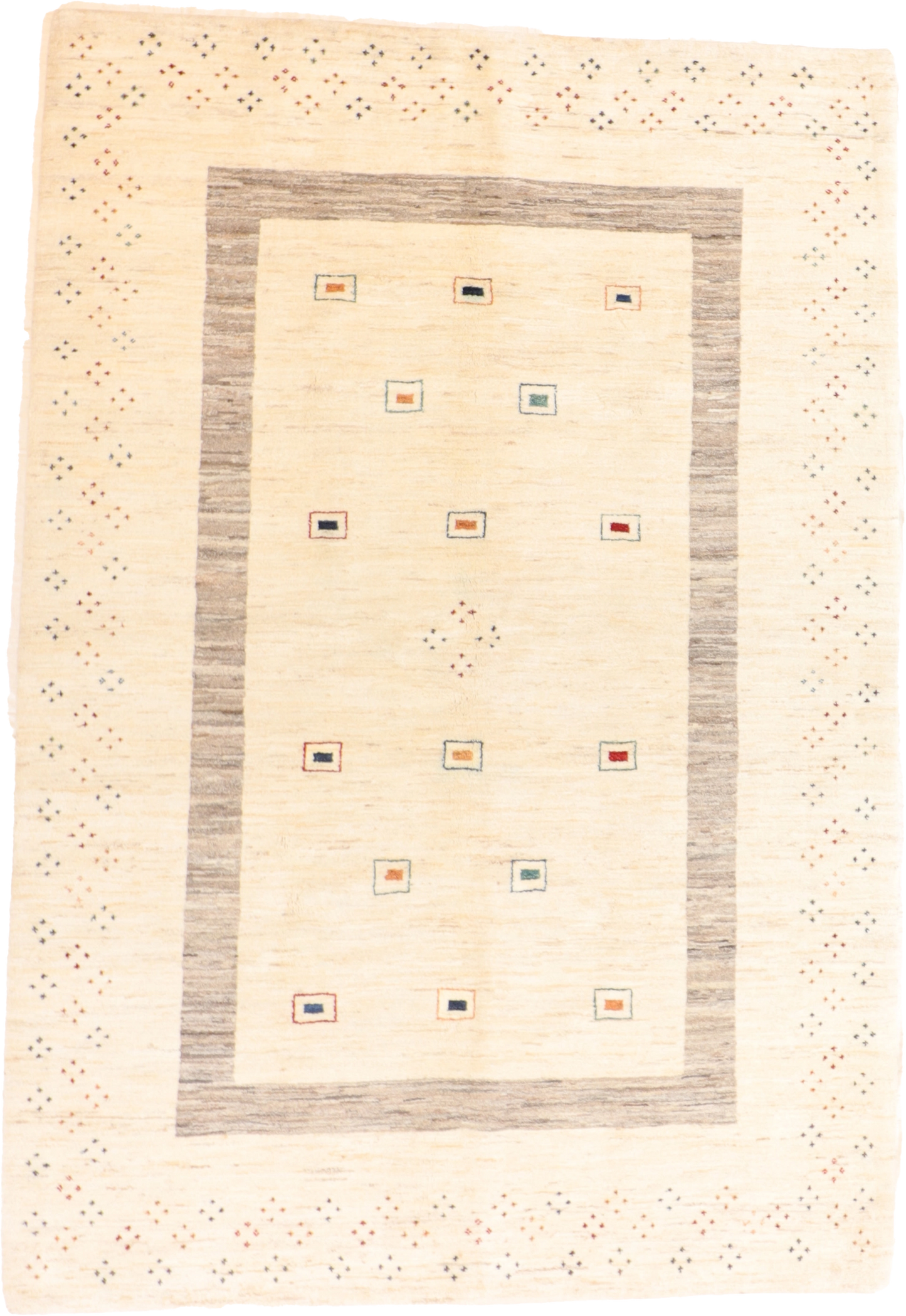 W 5.8 L 8.3 Gabbeh 100% Wool Hand-Woven All-Over Design - 66516