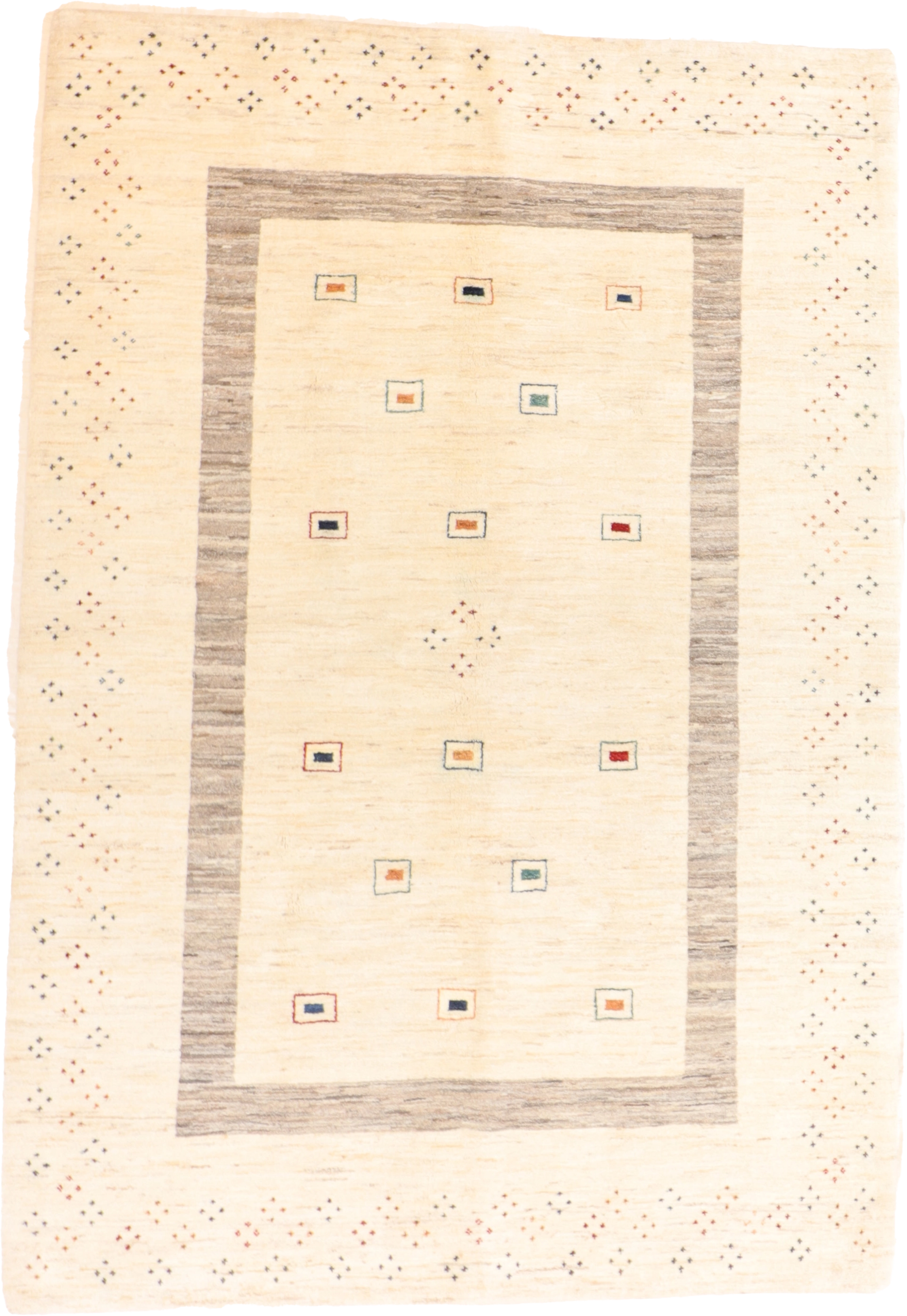 W 5.8 L 8.3 Gabbeh 100% Wool Hand-Woven All-Over Design - 66516