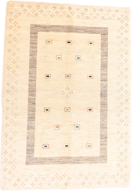 W 5.8 L 8.3 Gabbeh 100% Wool Hand-Woven All-Over Design - 66516