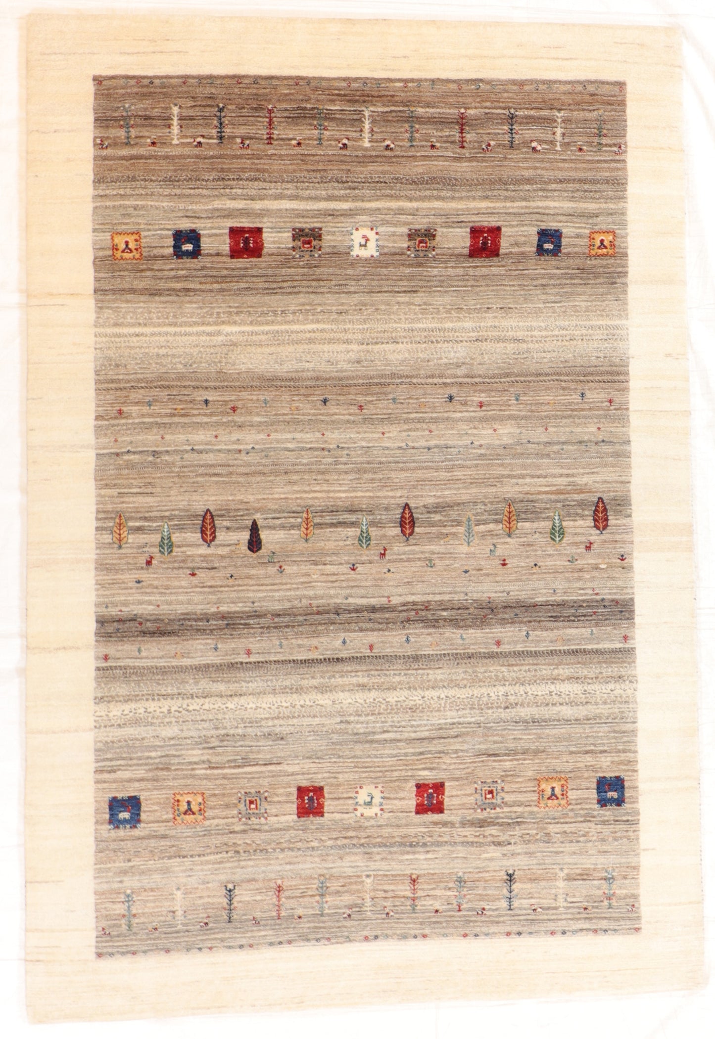 W 5.2 L 7.9 Gabbeh 100% Wool Handmade All Over Design - 66518