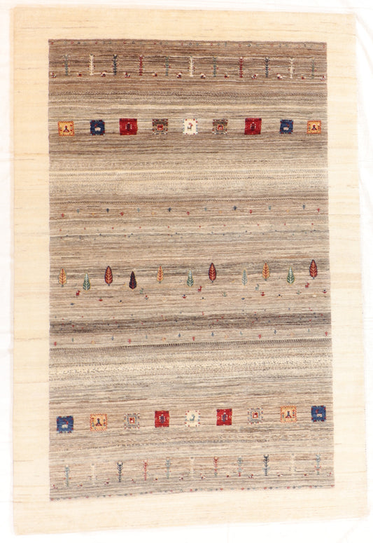 W 5.2 L 7.9 Gabbeh 100% Wool Handmade All Over Design - 66518