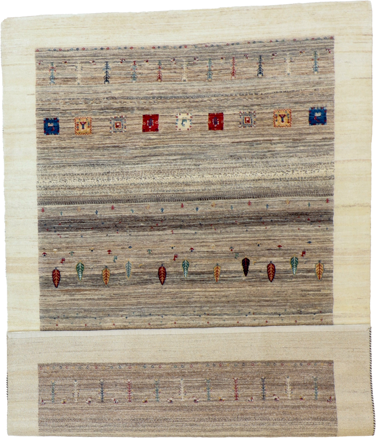 W 5.2 L 7.9 Gabbeh 100% Wool Hand-Woven All-Over Design - 66518