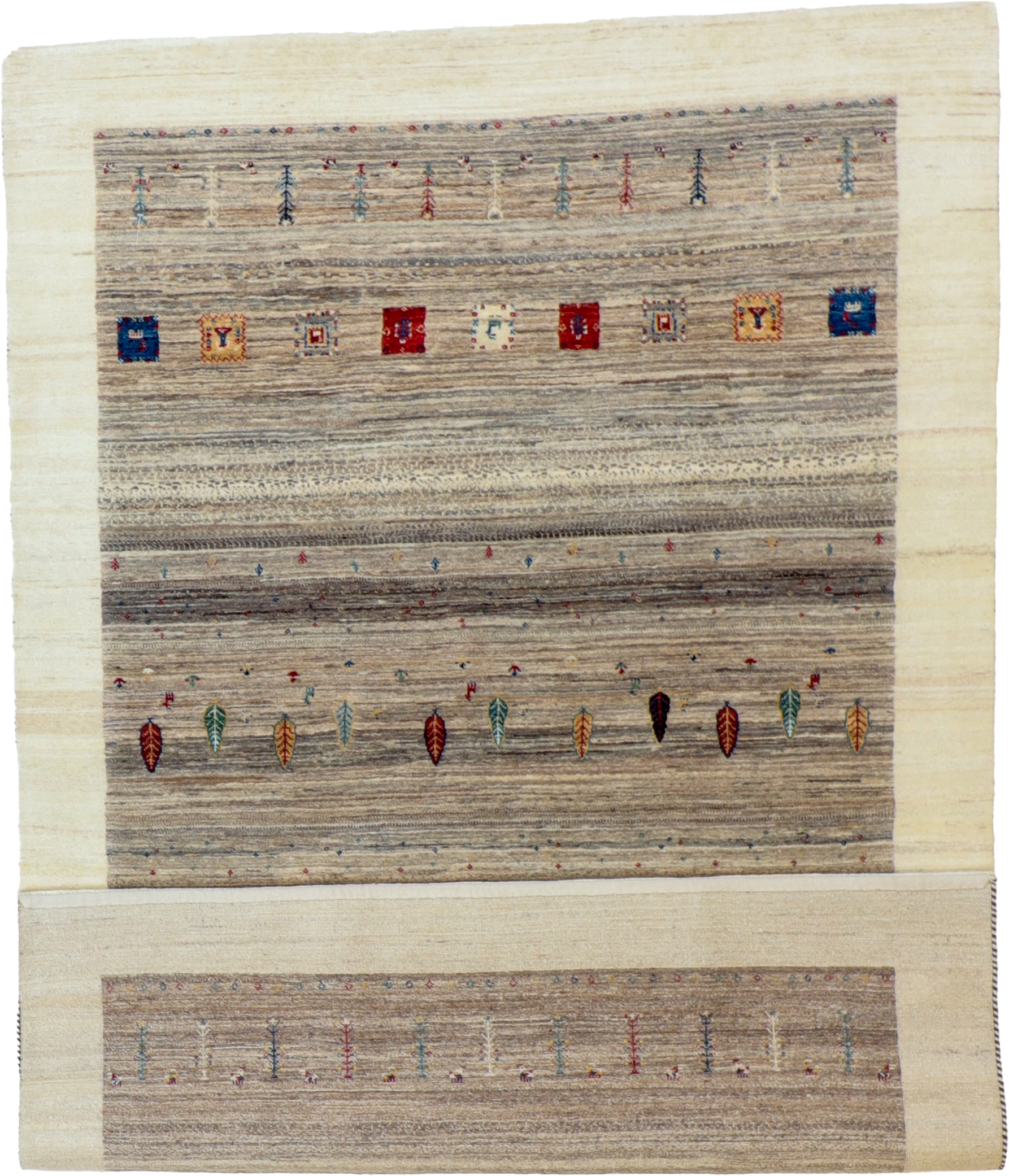 W 5.2 L 7.9 Gabbeh 100% Wool Hand-Woven All-Over Design - 66518