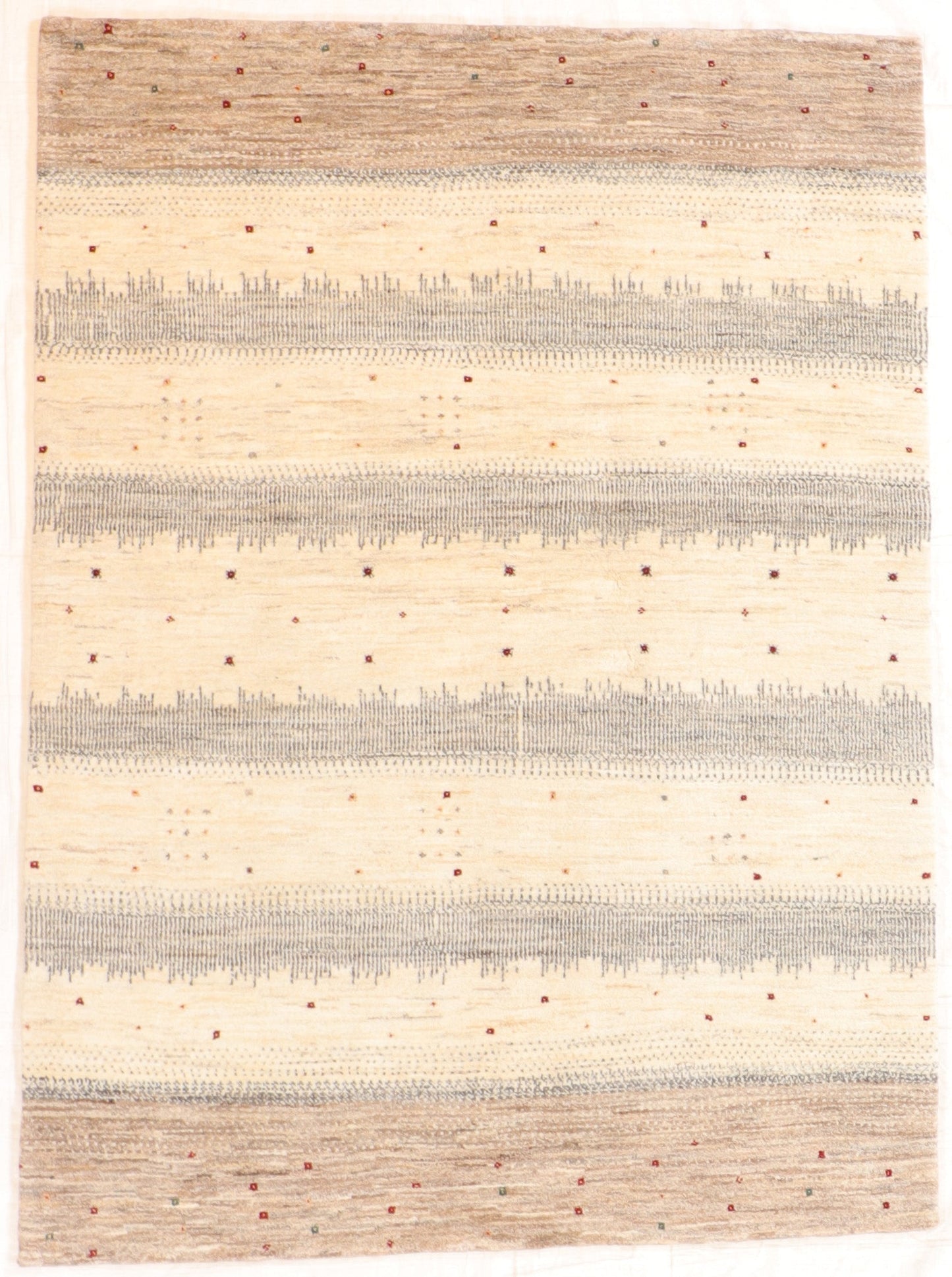 W 4.10 L 6.7 Gabbeh 100% Wool Hand-Woven All-Over Design - 66520