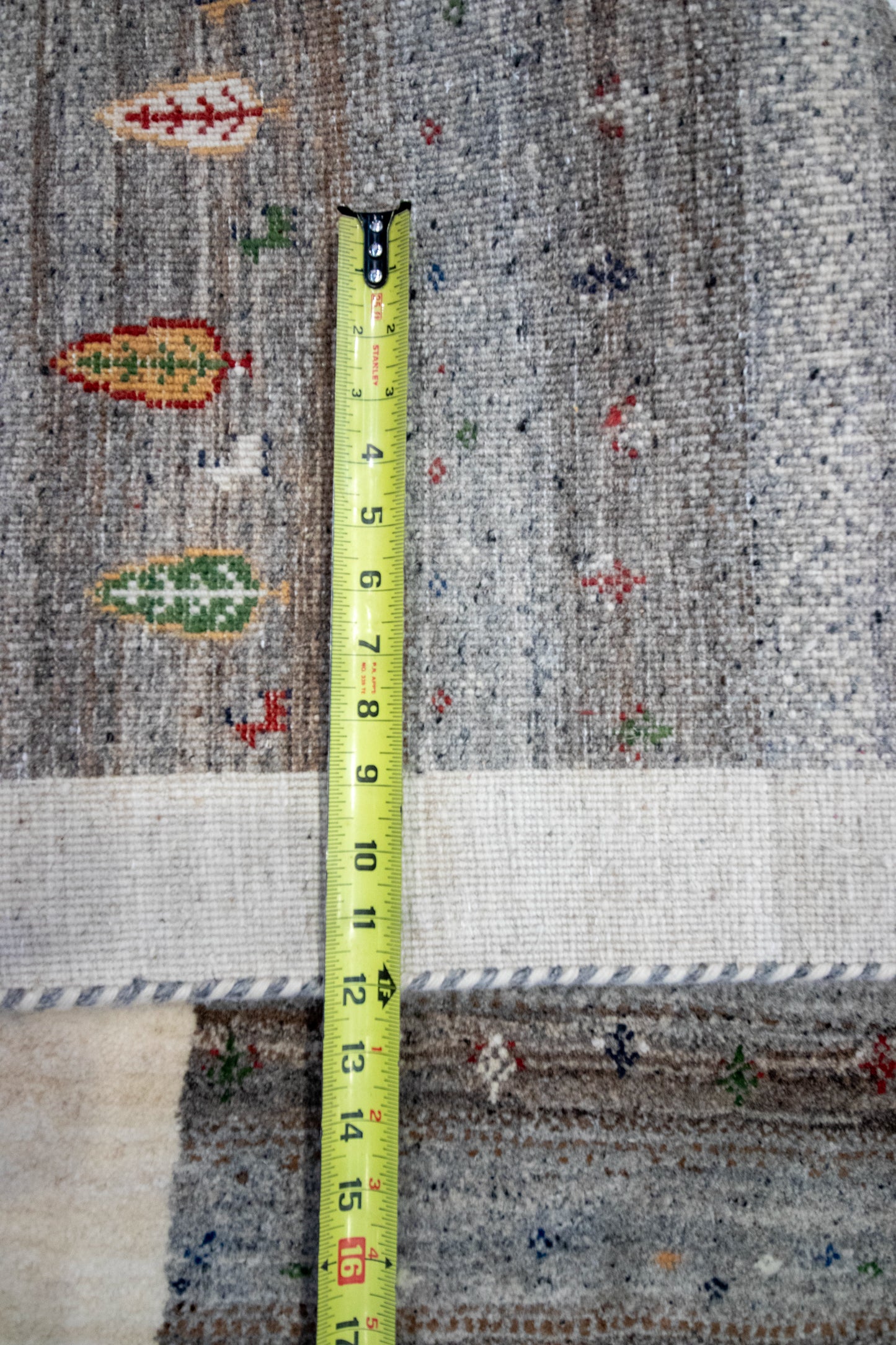 W 2.7 L 12 Mountain Modern 100% Wool Hand-Woven All-Over Design - 66549