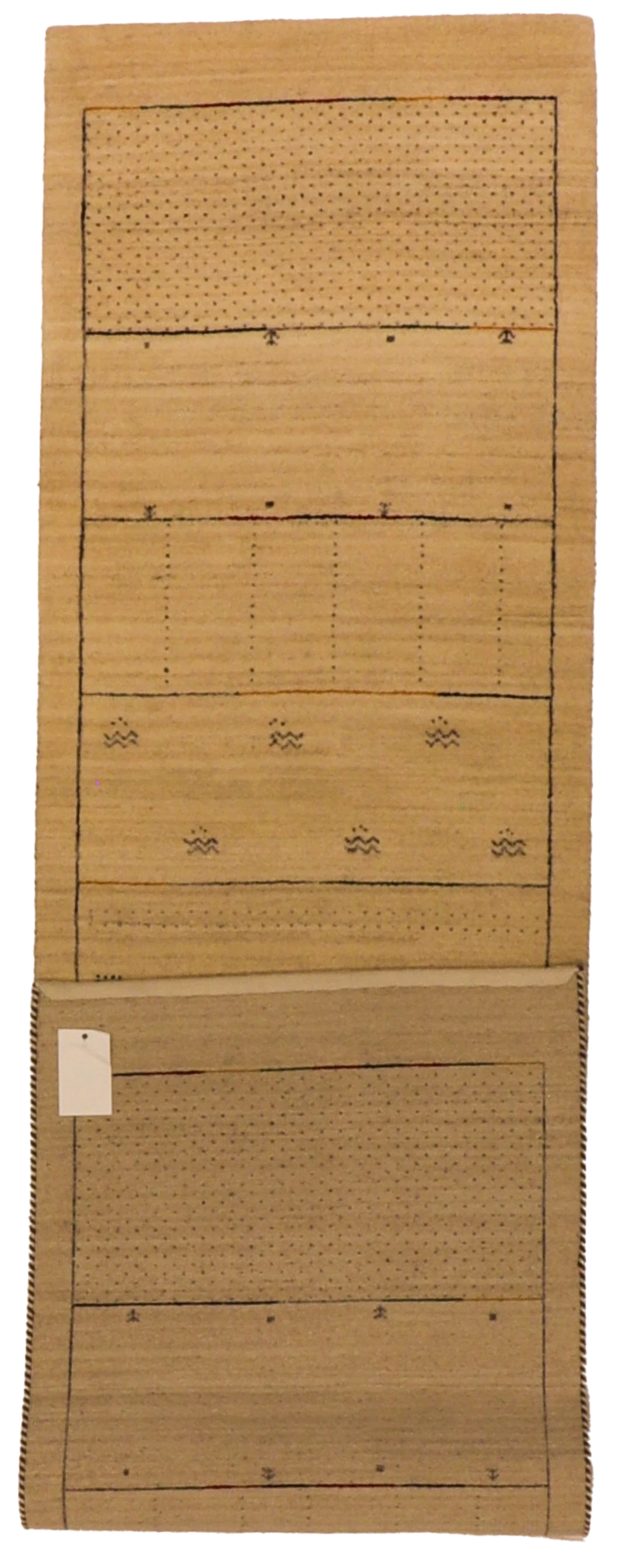 W 2.7 L 10 Mountain Modern Runner 100% Wool Hand-Woven All-Over Design - 66551