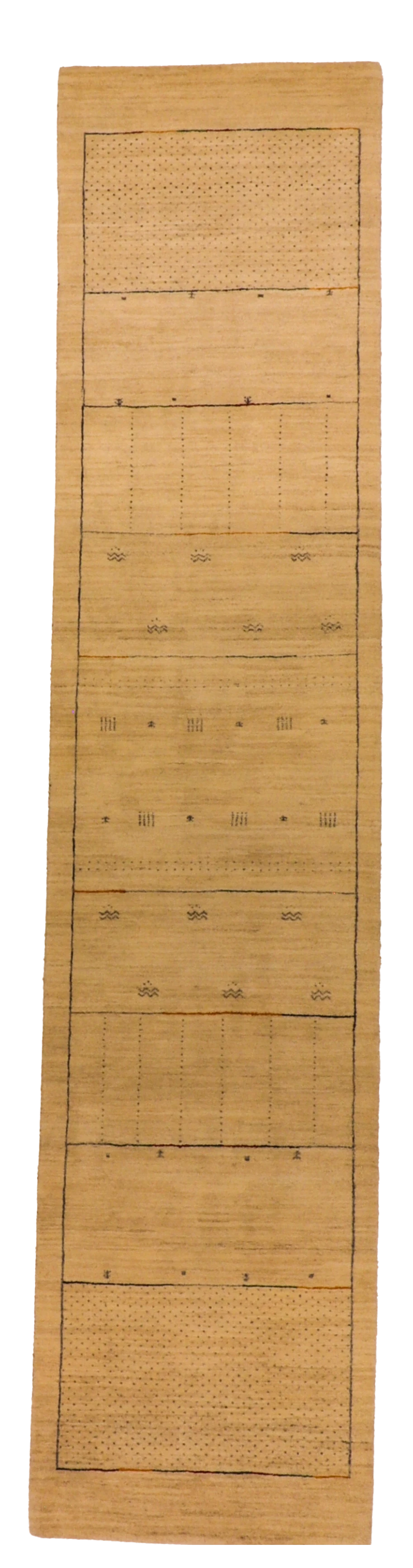 W 2.9 L 12 Mountain Modern Runner 100% Wool Hand-Woven All-Over Design - 66554