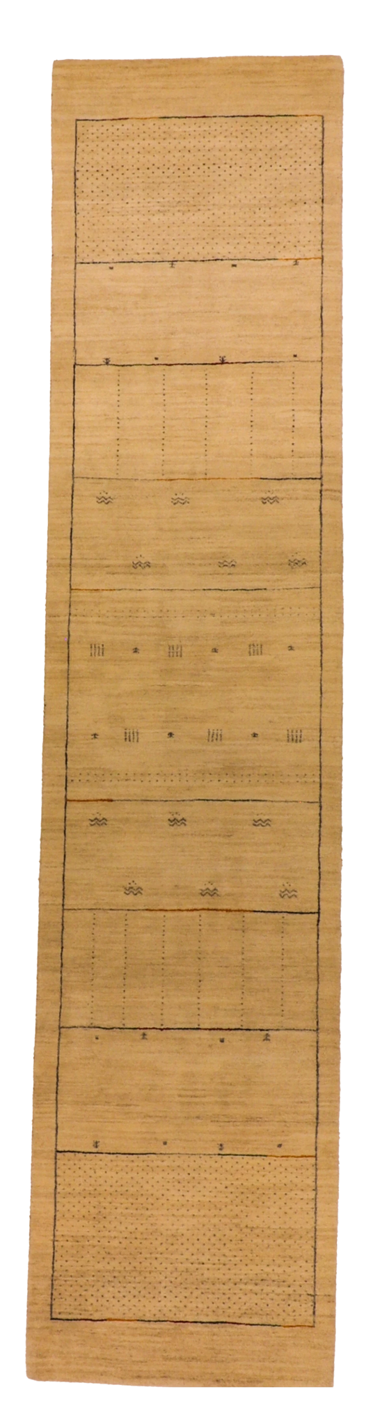 W 2.9 L 12 Mountain Modern Runner 100% Wool Hand-Woven All-Over Design - 66554