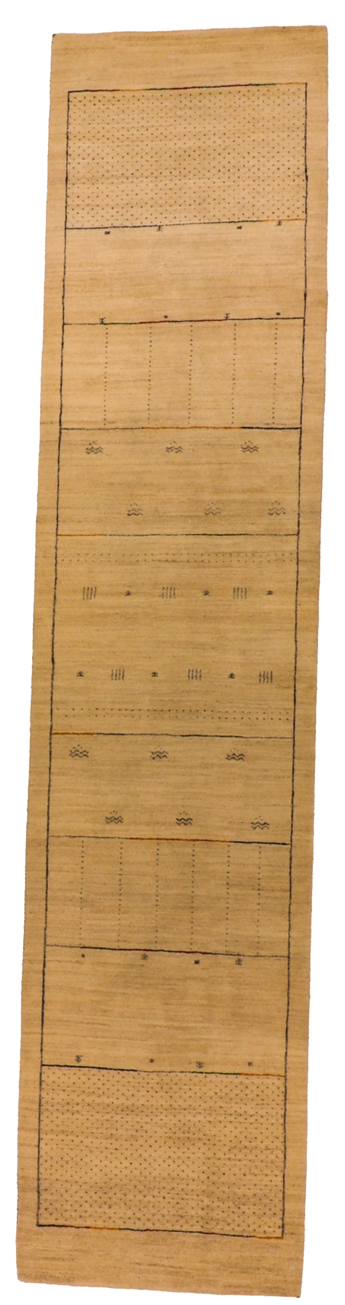 W 2.9 L 12.1 Mountain Modern Runner 100% Wool Hand-Woven All-Over Design - 66555