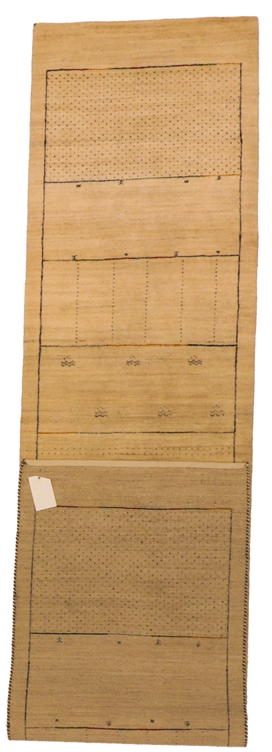 W 2.9 L 12.1 Mountain Modern Runner 100% Wool Hand-Woven All-Over Design - 66555