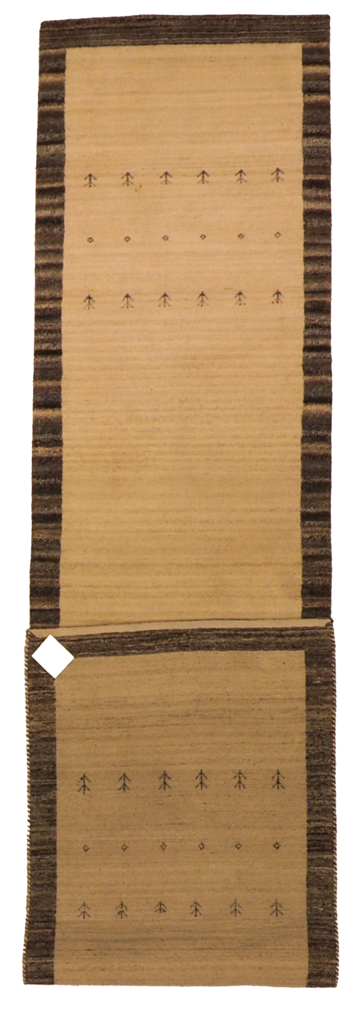 W 2.8 L 12.1 Mountain Modern 100% Wool Hand-Woven All-Over Design - 66557