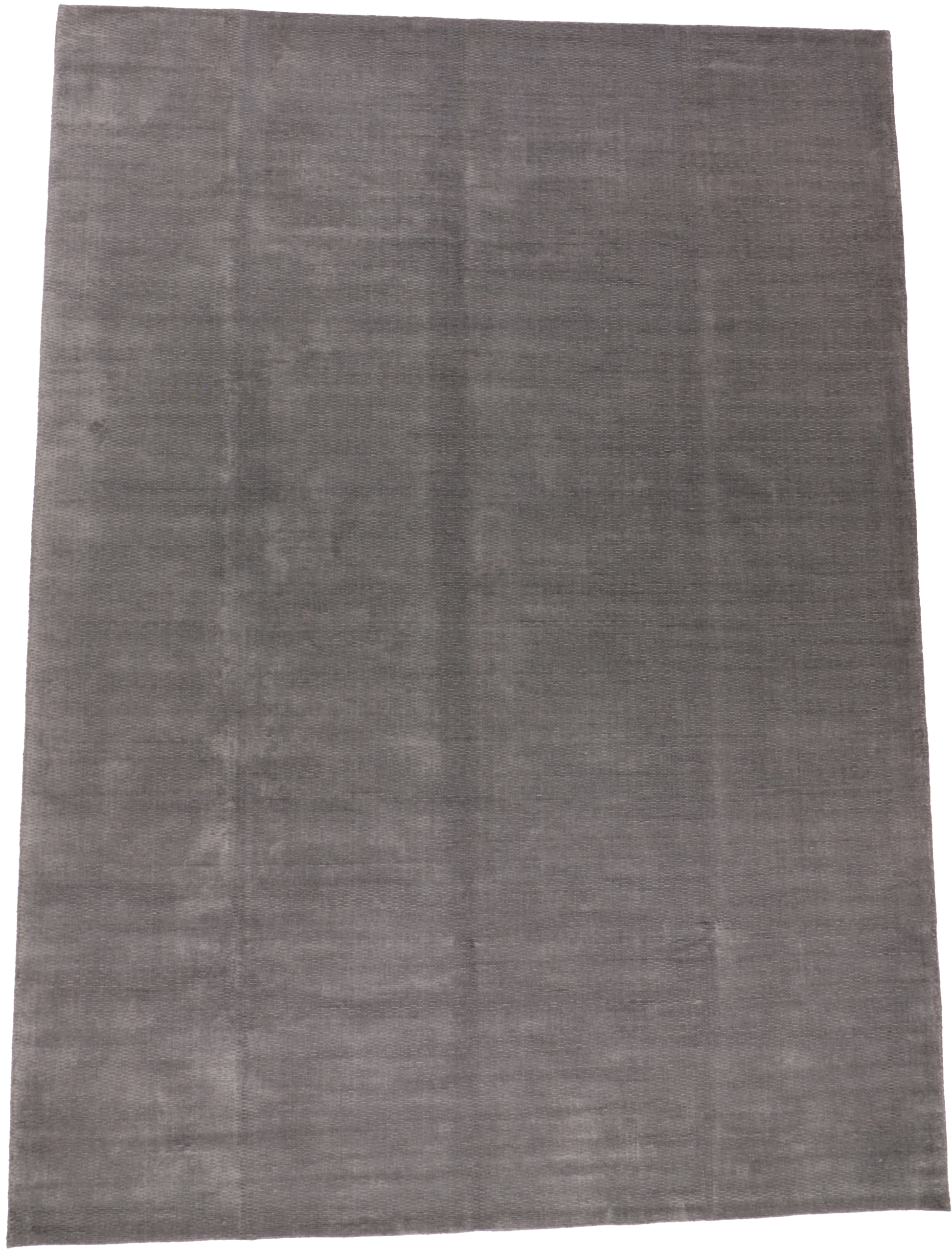 W 9 L 12 Modern Wool And Silk Blend Hand-Woven All-Over Design - 66565