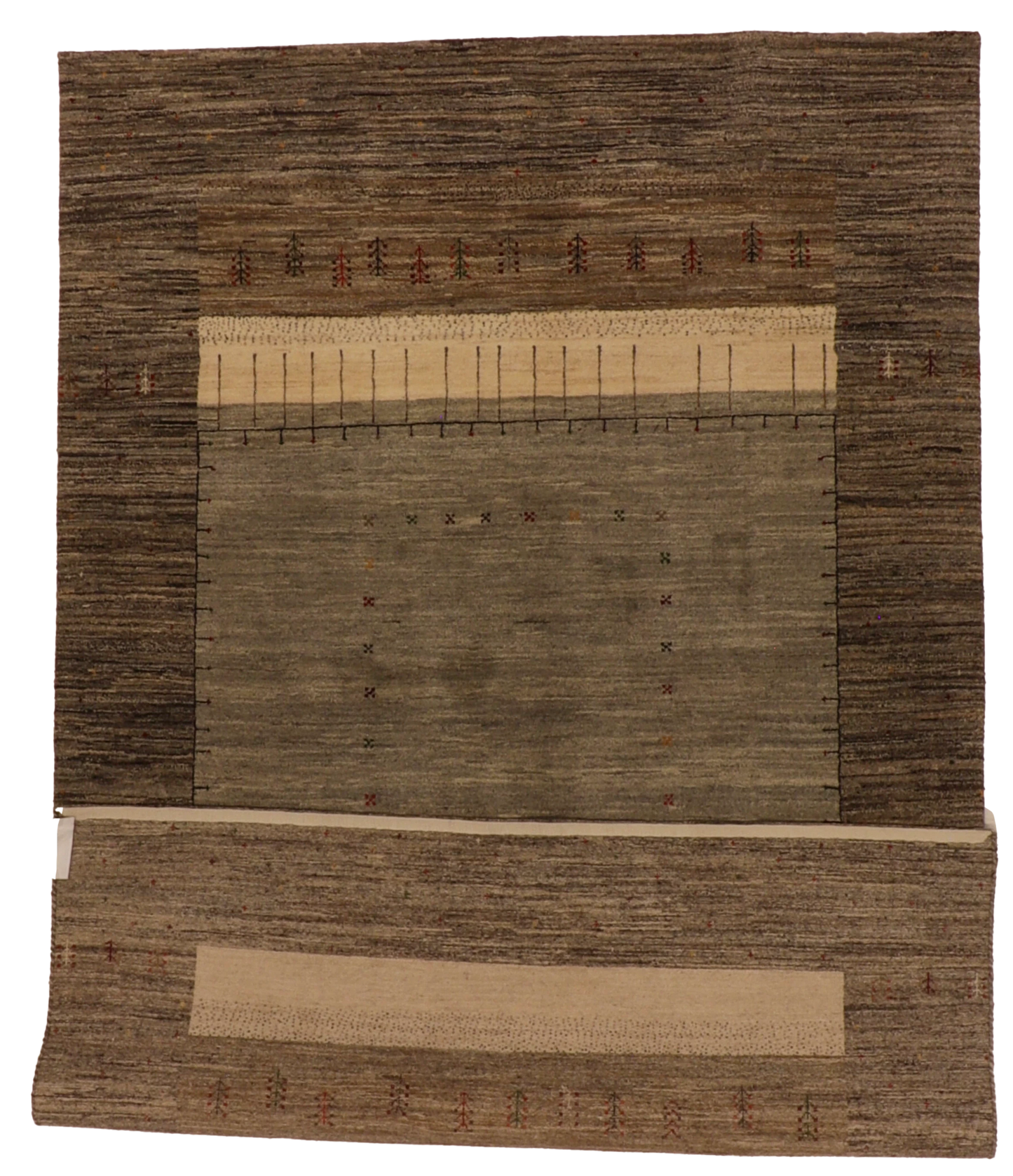 W 6 L 9.3 Mountain Modern 100% Wool Hand-Woven All-Over Design - 66570