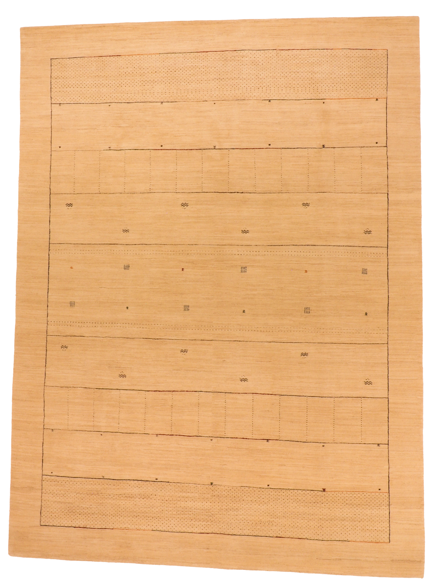 W 9.1 L 12.2 Mountain Modern 100% Wool Hand-Woven All-Over Design - 66576