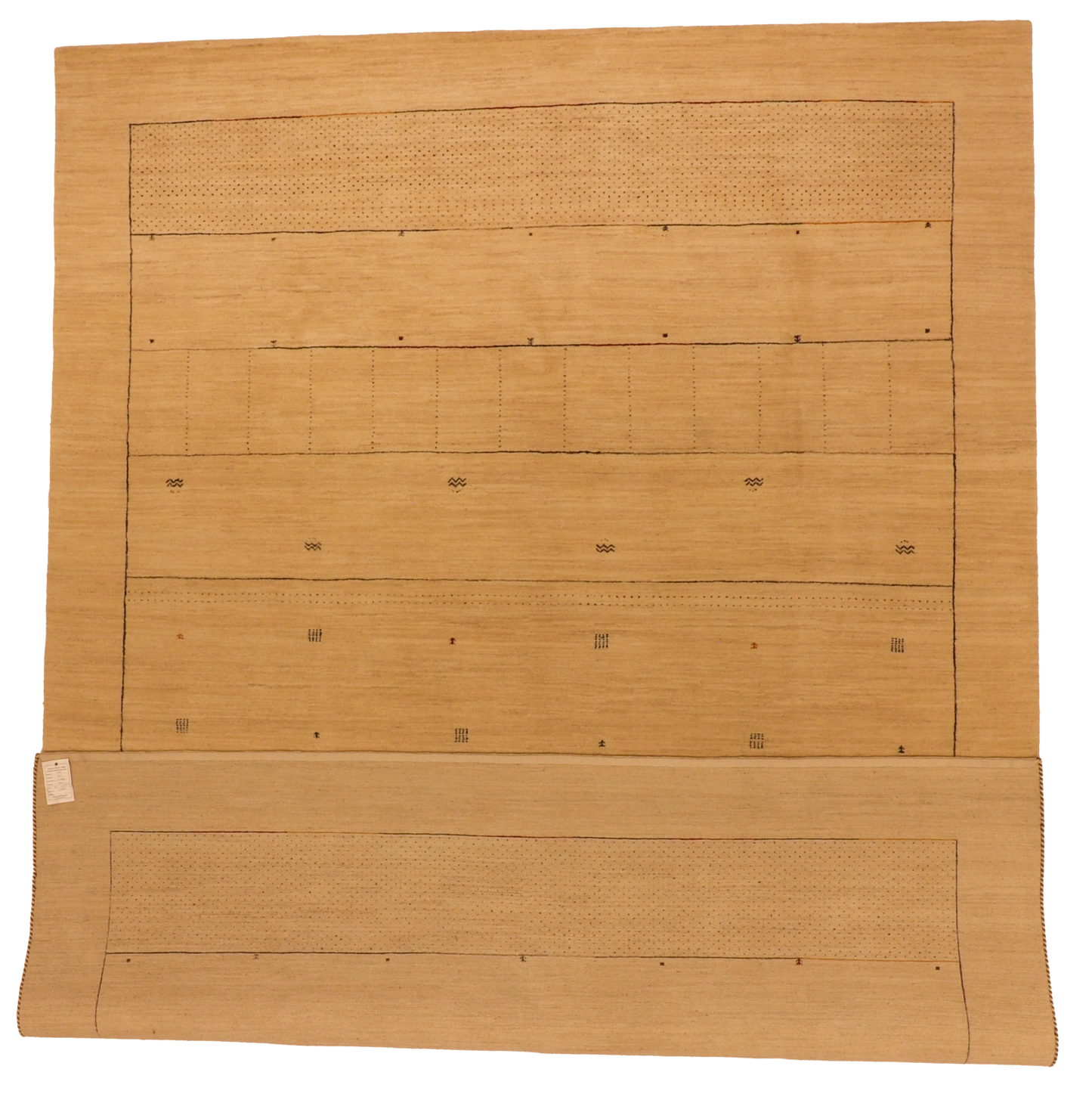 W 9.1 L 12.2 Mountain Modern 100% Wool Hand-Woven All-Over Design - 66576