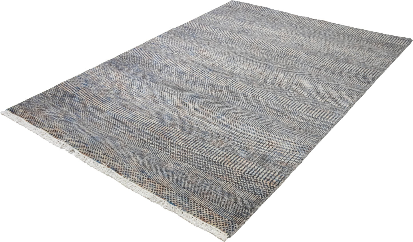 W 5 L 7 Modern 100% Wool Hand-Woven All-Over Design - 66585