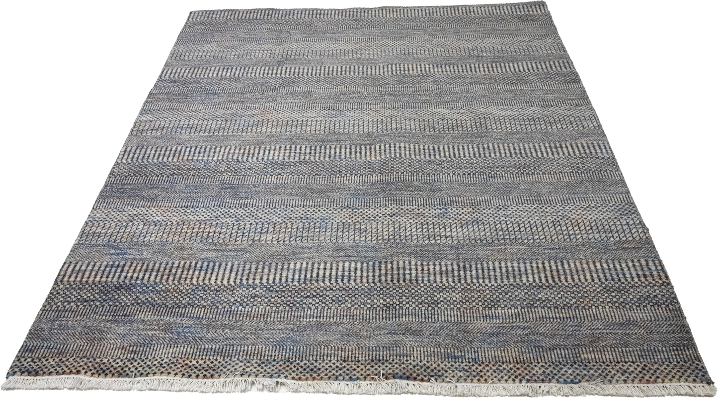 W 5 L 7 Modern 100% Wool Hand-Woven All-Over Design - 66585