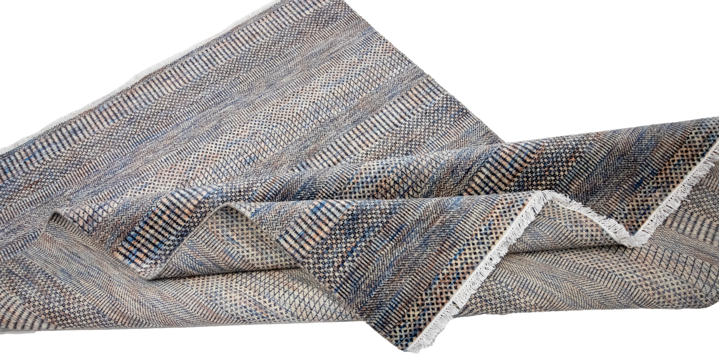 W 5 L 7 Modern 100% Wool Hand-Woven All-Over Design - 66585