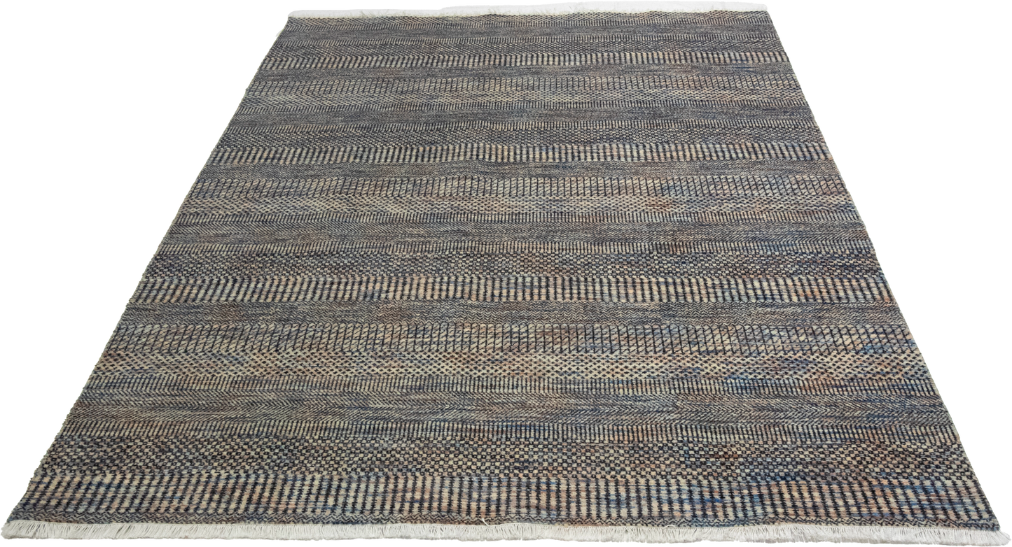 W 5 L 7 Modern 100% Wool Hand-Woven All-Over Design - 66585