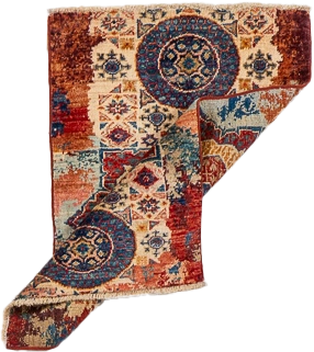 W 2 L 3.2 Mamluk 100% Wool Hand-Woven All-Over Design - 66588