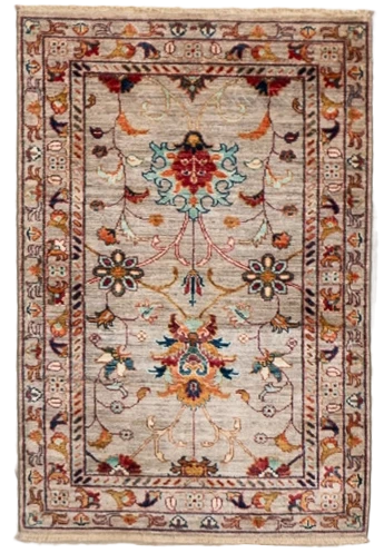 W 2.9 L 4 Sultan Abad 100% Wool Hand-Woven All-Over Design - 66597
