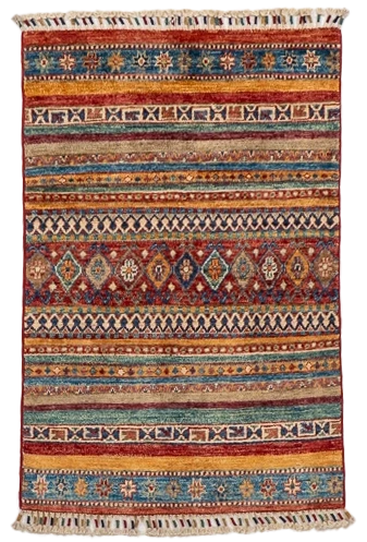 W 2.7 L 3.10 Baluch 100% Wool Hand-Woven All-Over Design - 66598