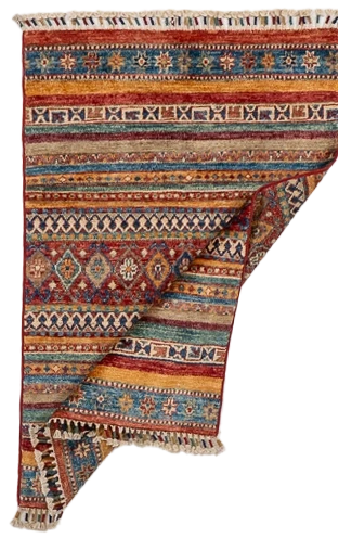 W 2.7 L 3.10 Baluch 100% Wool Hand-Woven All-Over Design - 66598