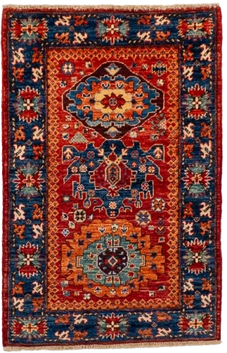 W 2.9 L 4.1 Mahal 100% Wool Hand-Woven All-Over Design - 66599