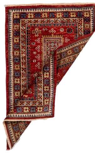 W 2.6 L 3.11 Kazak 100% Wool Hand-Woven All-Over Design - 66600