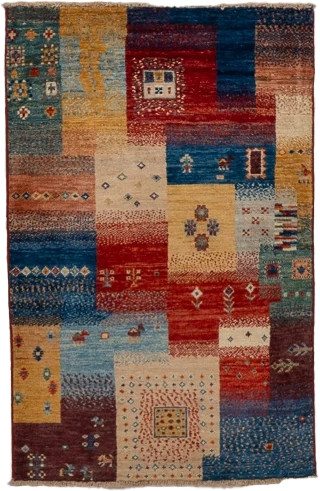 W 2.8 L 4.1 Lori 100% Wool Hand-Woven All-Over Design - 66602