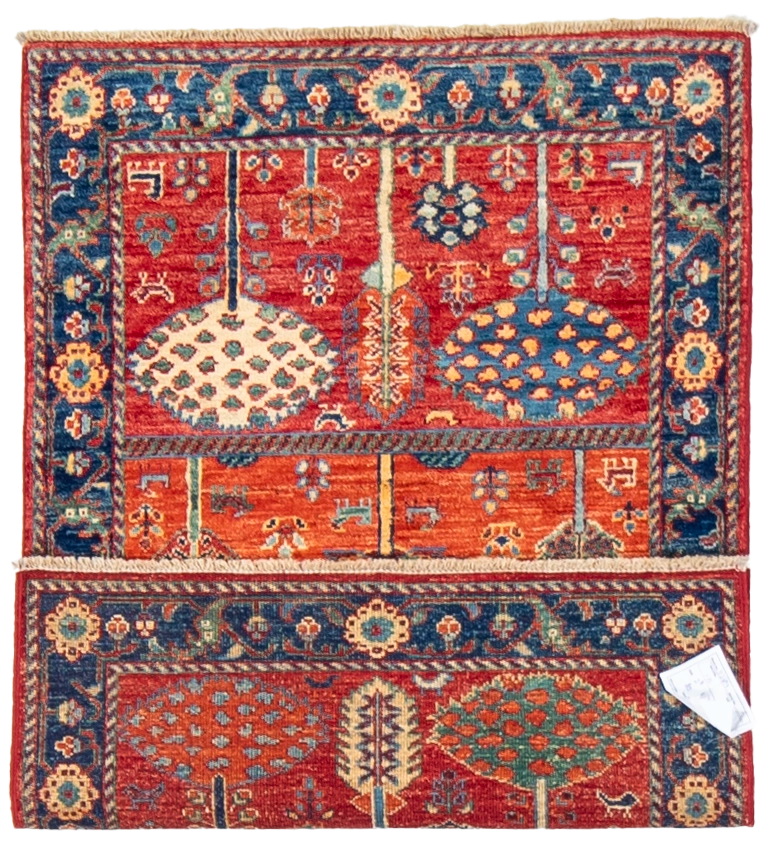 W 2.8 L 3.11 Garden 100% Wool Hand-Woven All-Over Design - 66606