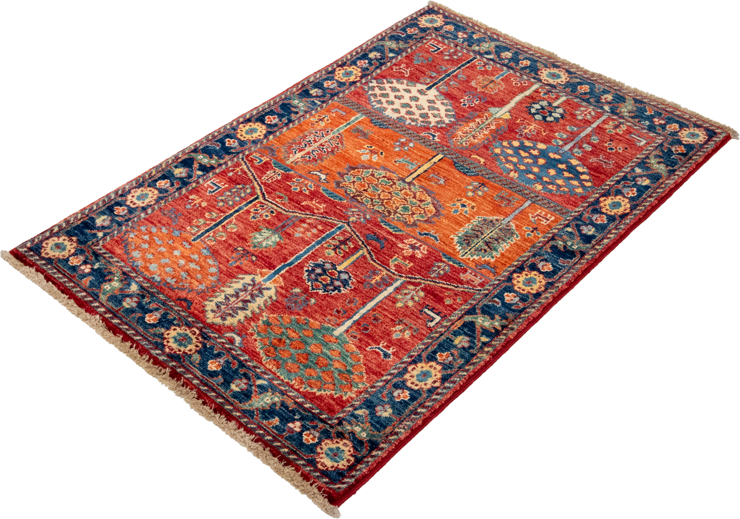 W 2.8 L 3.11 Garden 100% Wool Hand-Woven All-Over Design - 66606