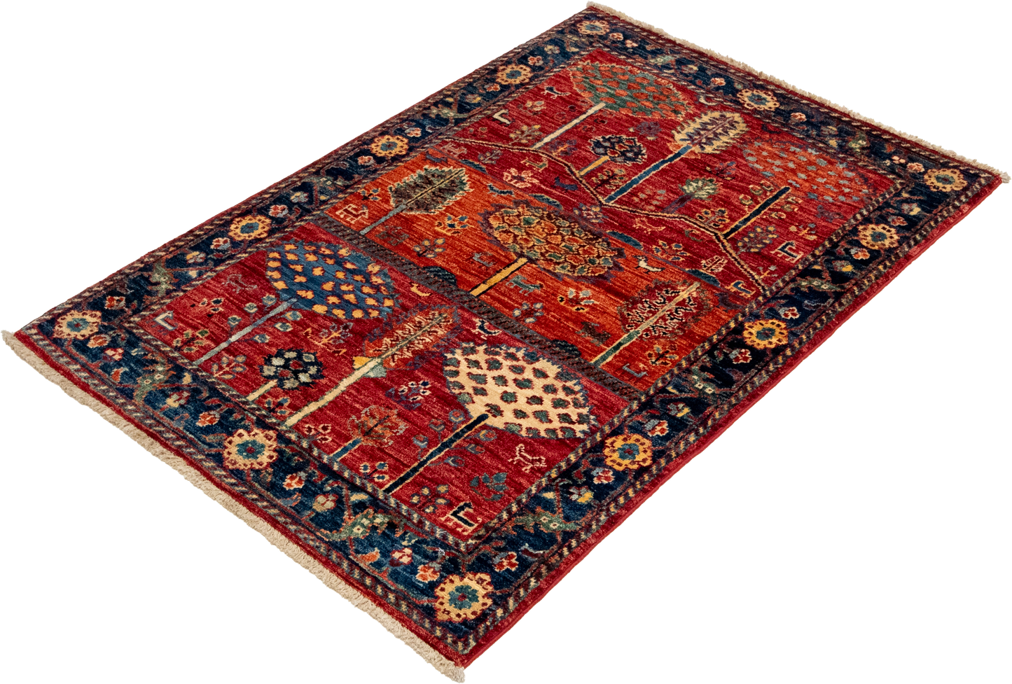 W 2.8 L 3.11 Garden 100% Wool Hand-Woven All-Over Design - 66606