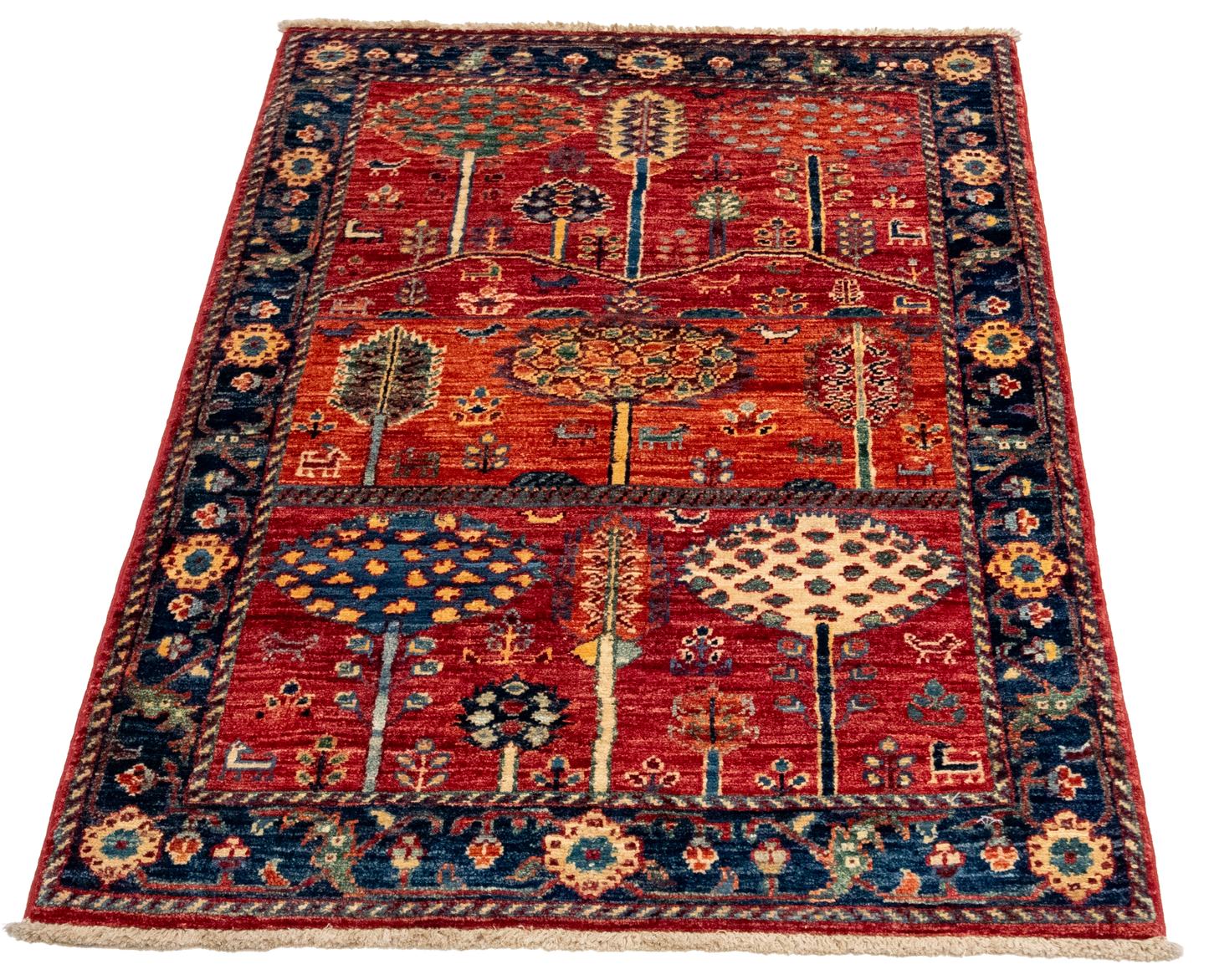 W 2.8 L 3.11 Garden 100% Wool Hand-Woven All-Over Design - 66606