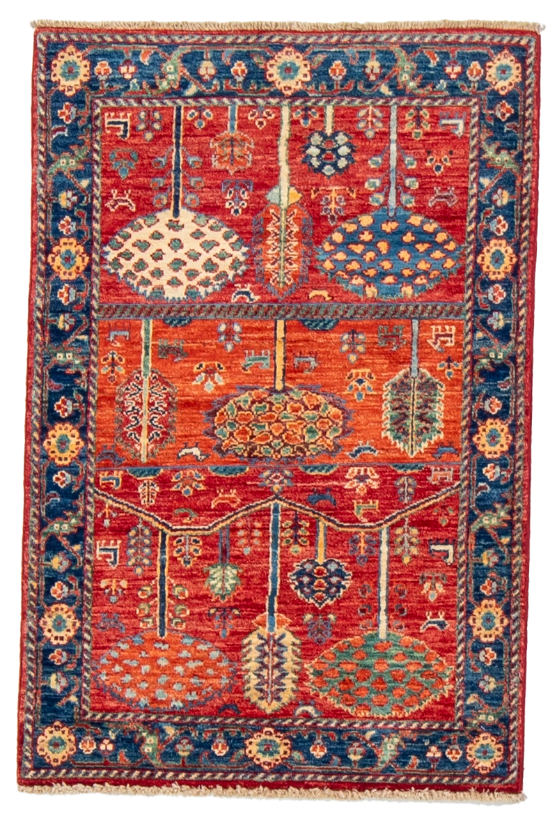 W 2.8 L 3.11 Garden 100% Wool Hand-Woven All-Over Design - 66606