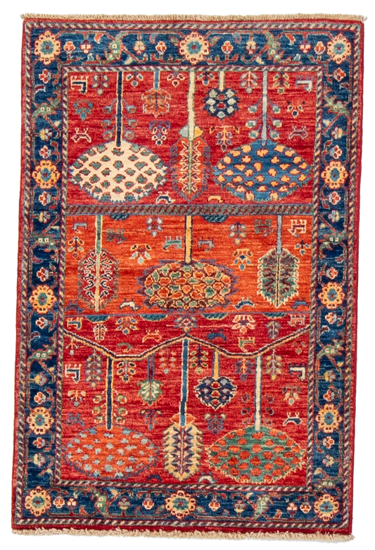 W 2.8 L 3.11 Garden 100% Wool Hand-Woven All-Over Design - 66606