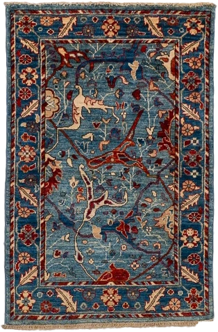 W 2.7 L 4 Bijar 100% Wool Hand-Woven All-Over Design - 66609