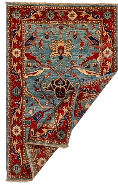 W 3.4 L 5.1 Bijar 100% Wool Hand-Woven All-Over Design - 66610