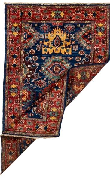 W 3.1 L 5 Mahal 100% Wool Hand-Woven All-Over Design - 66612