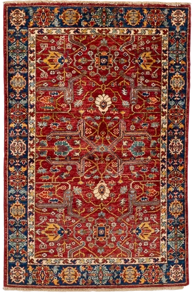 W 3.3 L 5.1 Sultan Abad 100% Wool Hand-Woven All-Over Design - 66613