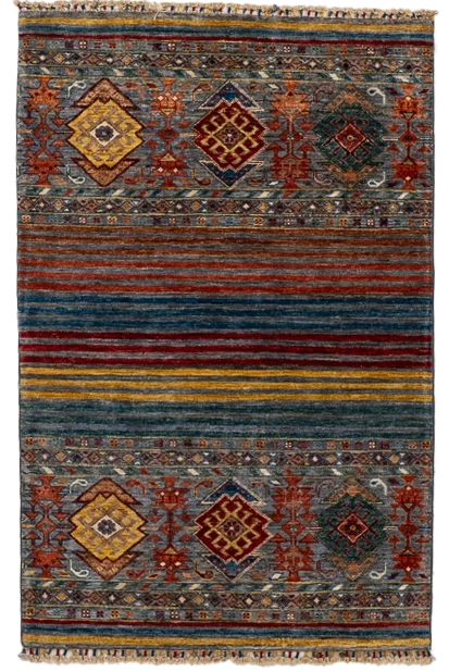 W 3.4 L 5 Baluch 100% Wool Hand-Woven All-Over Design - 66620