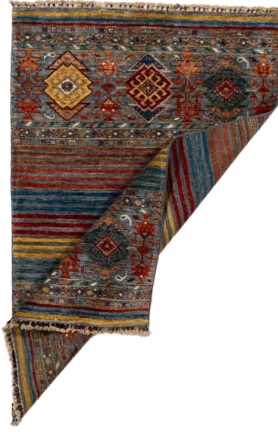 W 3.4 L 5 Baluch 100% Wool Hand-Woven All-Over Design - 66620
