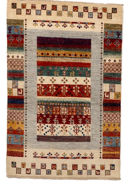 W 3.4 L 5.1 Baluch 100% Wool Hand-Woven All-Over Design - 66623