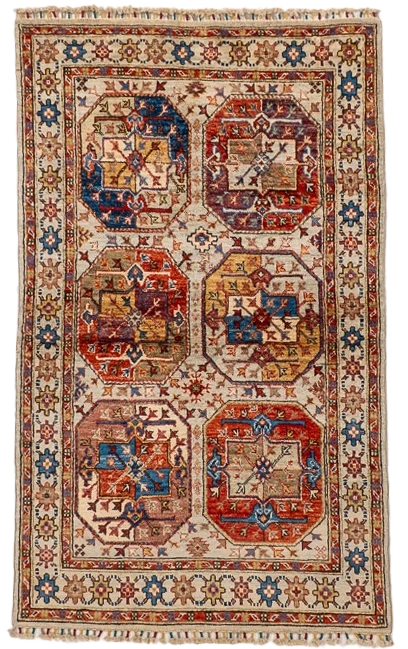 W 3.3 L 5.3 Turkaman 100% Wool Hand-Woven All-Over Design - 66624