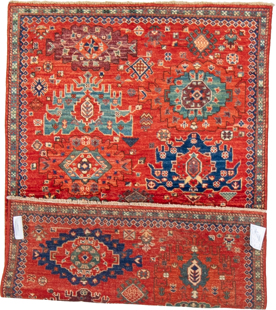 W 3.9 L 5.11 Mahal 100% Wool Hand-Woven All-Over Design - 66626