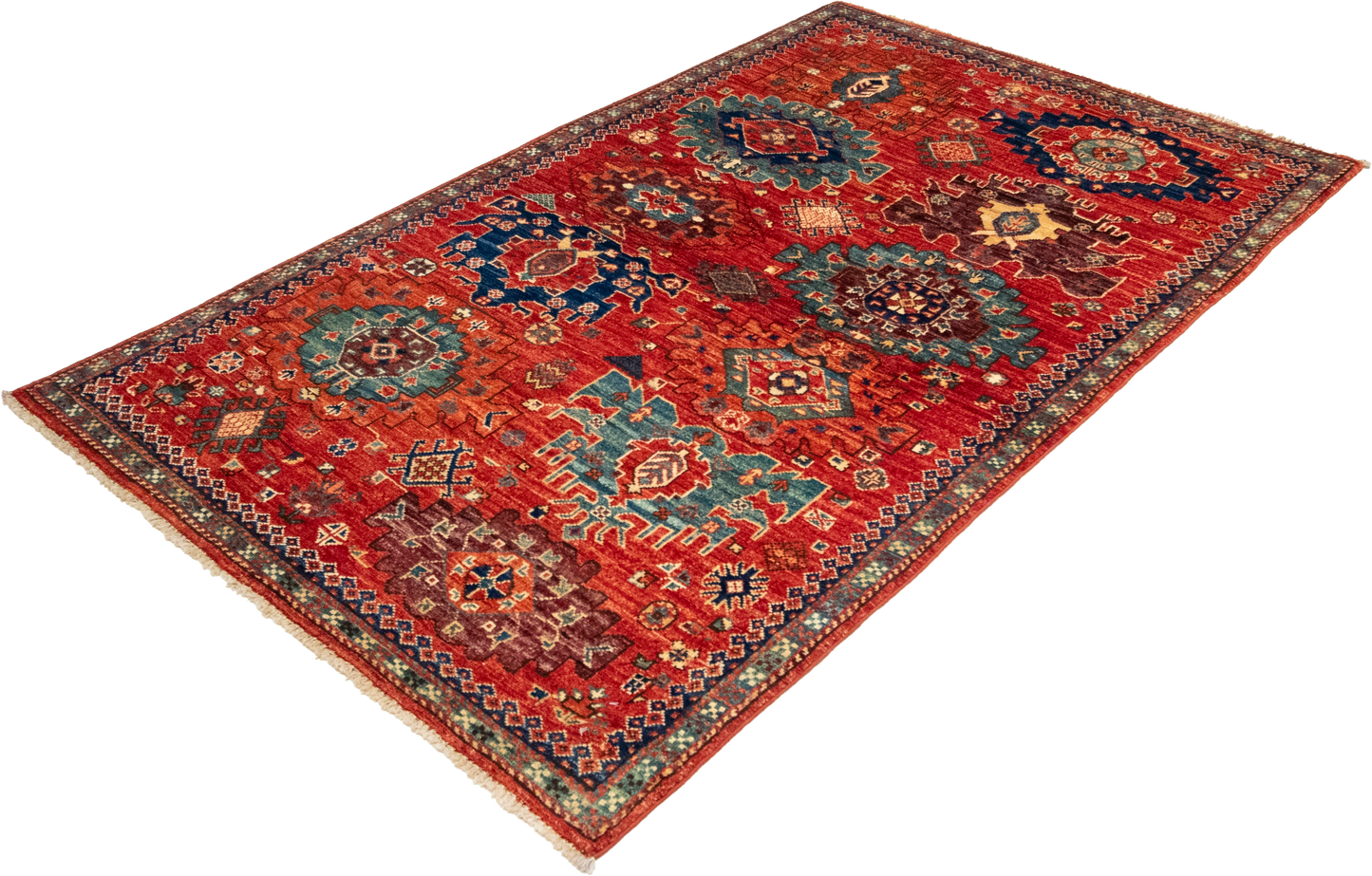 W 3.9 L 5.11 Mahal 100% Wool Hand-Woven All-Over Design - 66626