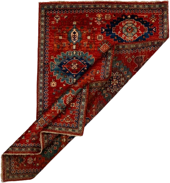 W 3.9 L 5.11 Mahal 100% Wool Hand-Woven All-Over Design - 66626