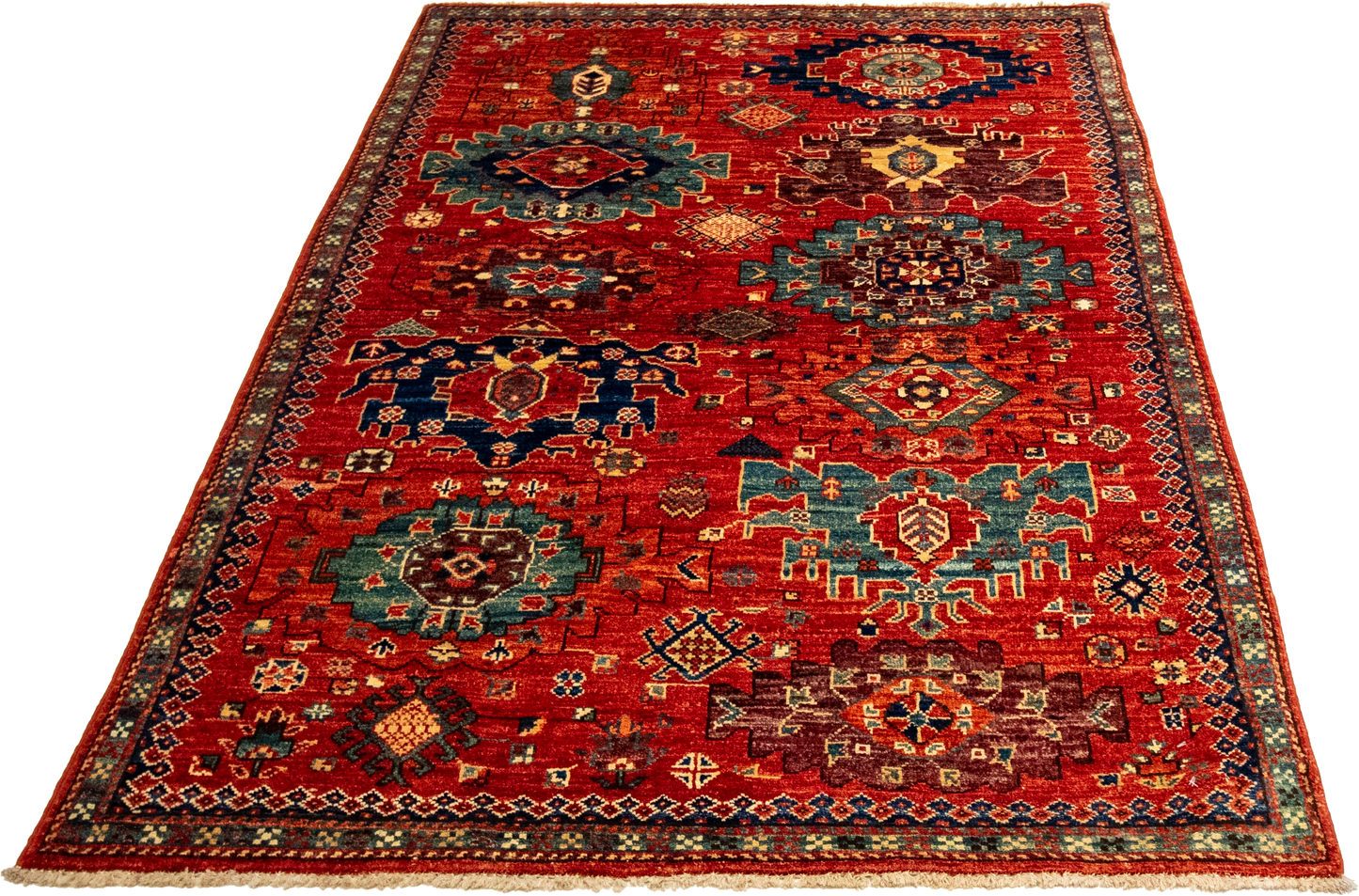 W 3.9 L 5.11 Mahal 100% Wool Hand-Woven All-Over Design - 66626