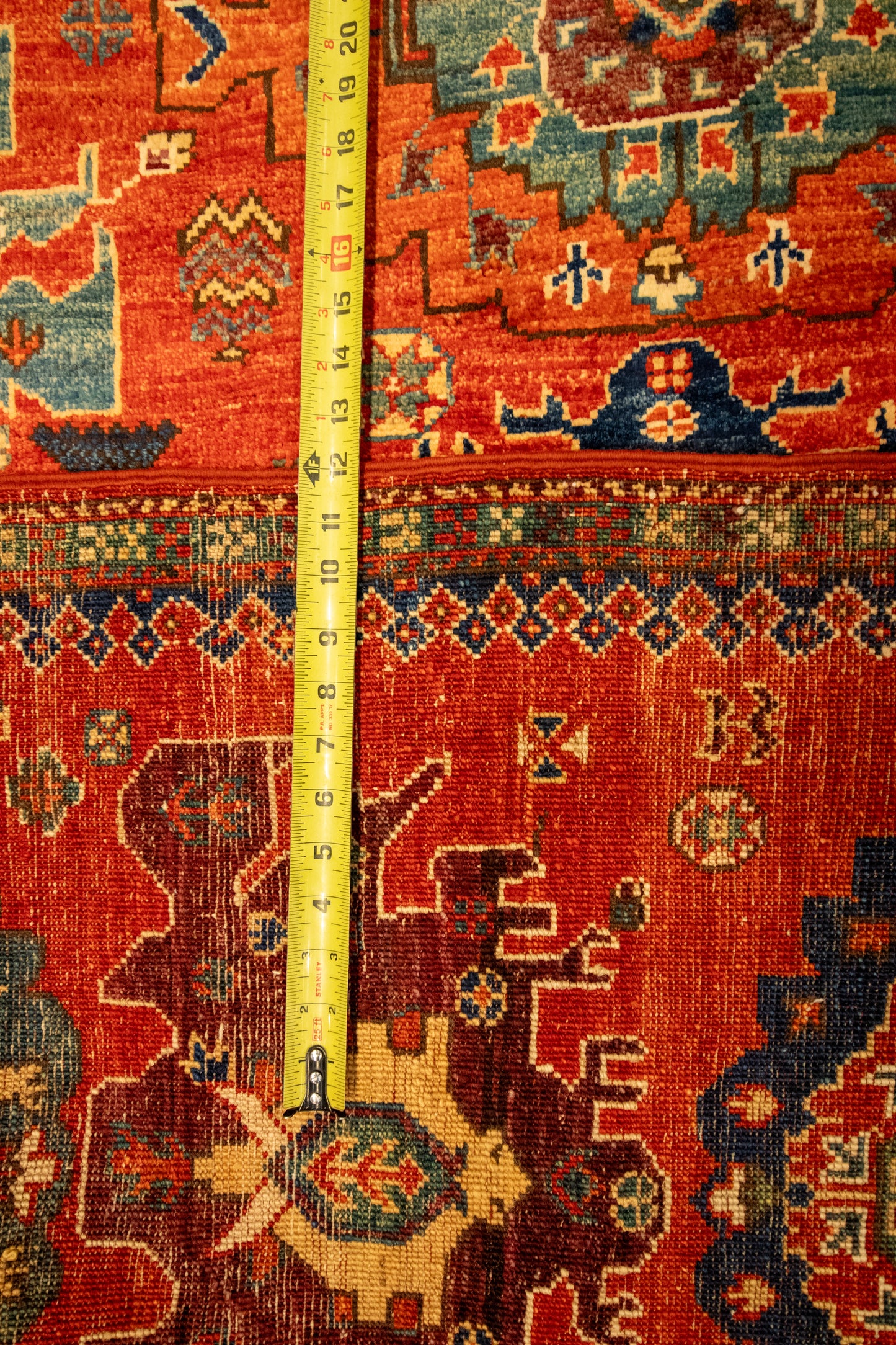 W 3.9 L 5.11 Mahal 100% Wool Hand-Woven All-Over Design - 66626